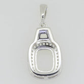 14K White Gold Semi Mount Pendant Setting Cushion CU 9x7mm GTL20270P14KW - Syzjewelry